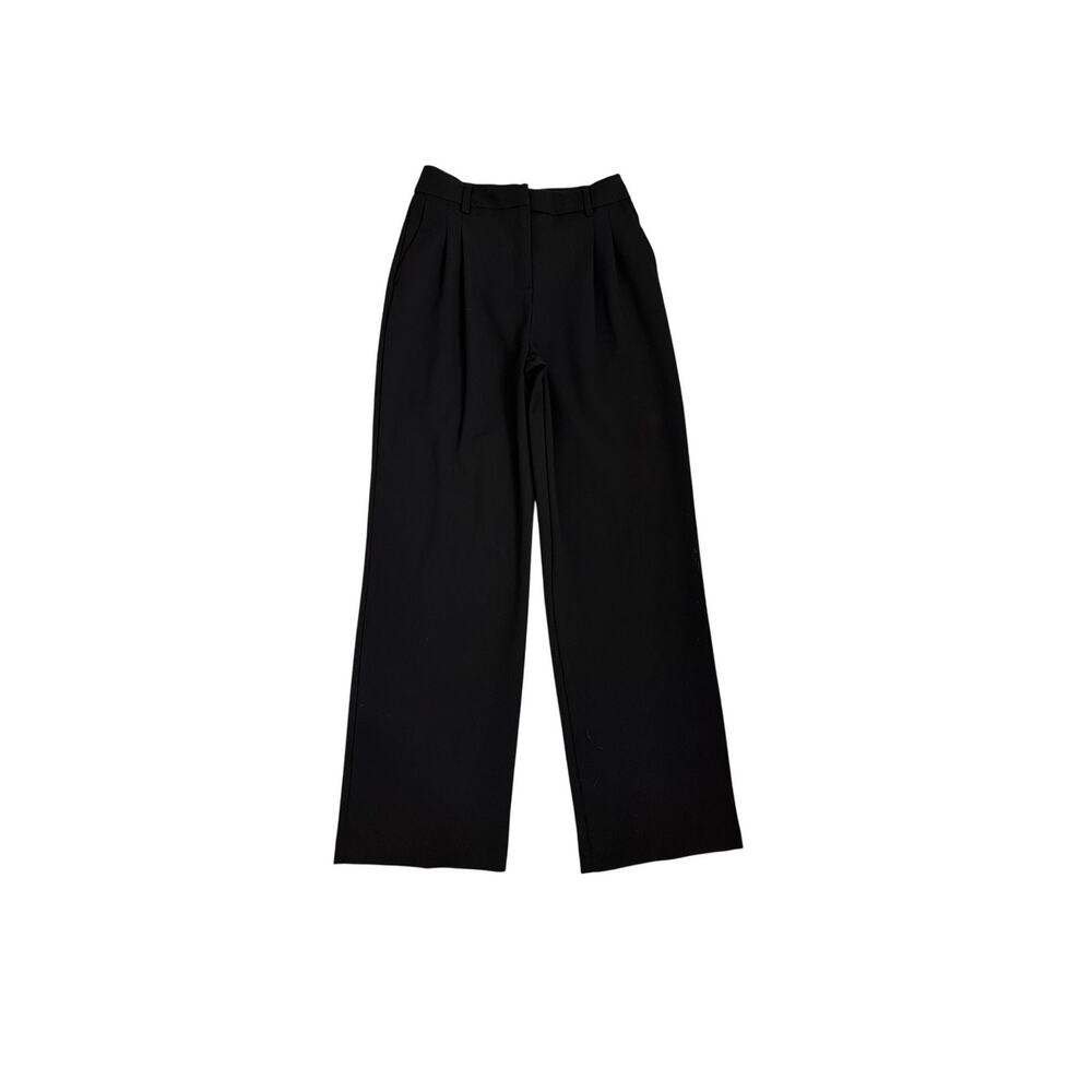 House of Harlow 1960 Wide Leg High Rise Black Pleated Trouser Pants Size 4